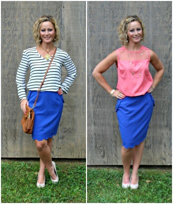 October Stitch Fix Review from Primally Inspired  Brixon Ivy Heidi Scallop Hem Pencil Skirt