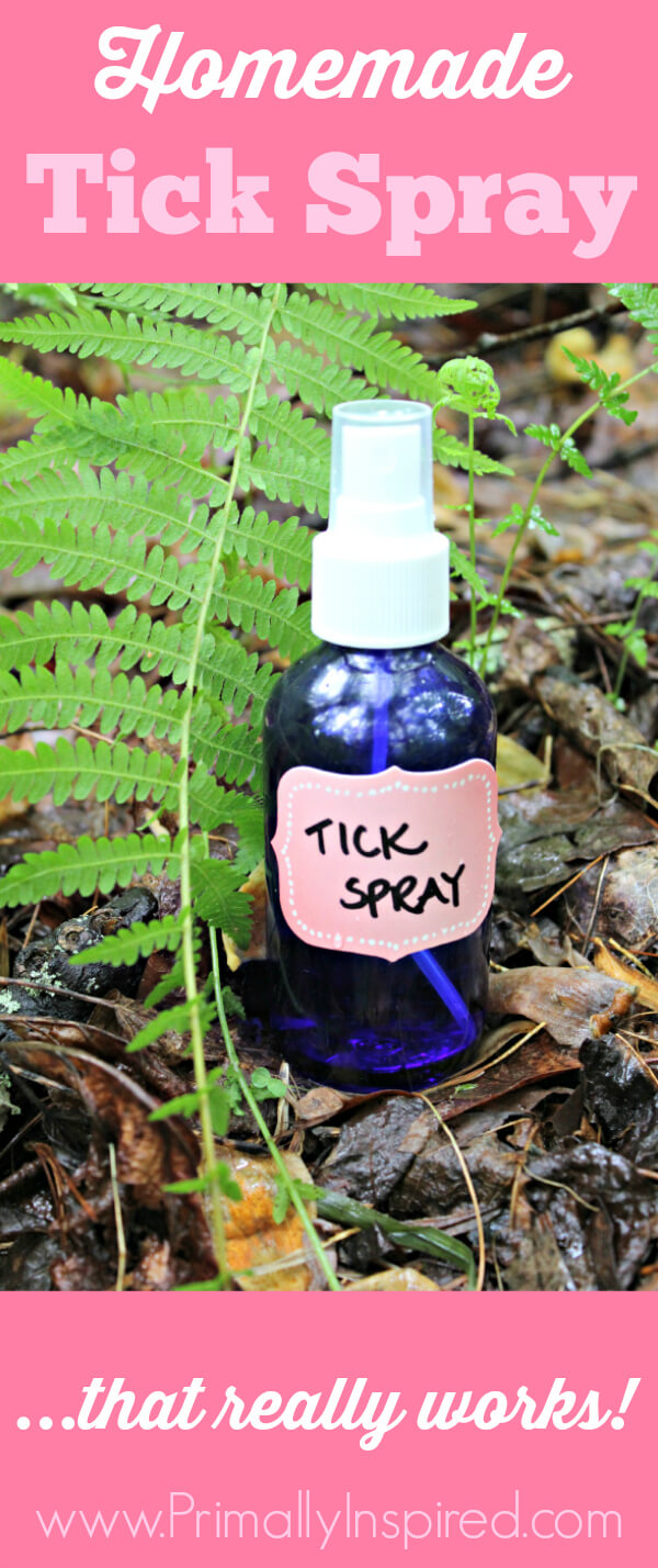 Homemade Tick Spray - a natural tick repellent that has kept me and my dog tick free for the past 3 years!