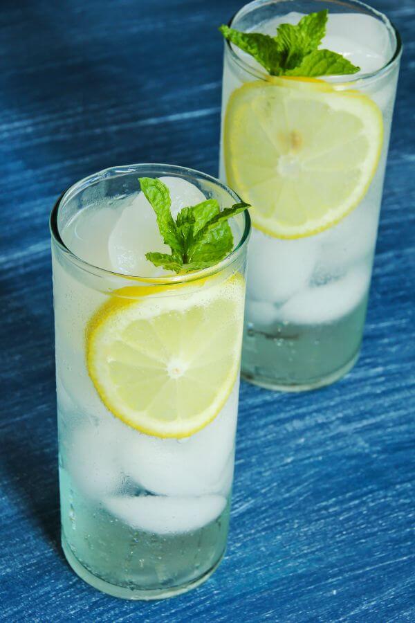Healthier Alternatives to Soda -- sparkling water with lemon and honey