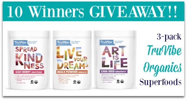 TruVibe Giveaway Organic Superfoods with inspiration