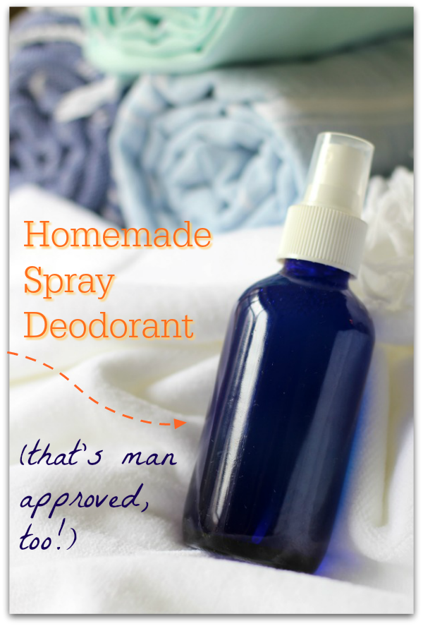This is the best homemade spray deodorant recipe that we've tried! My husband loves it, too!
