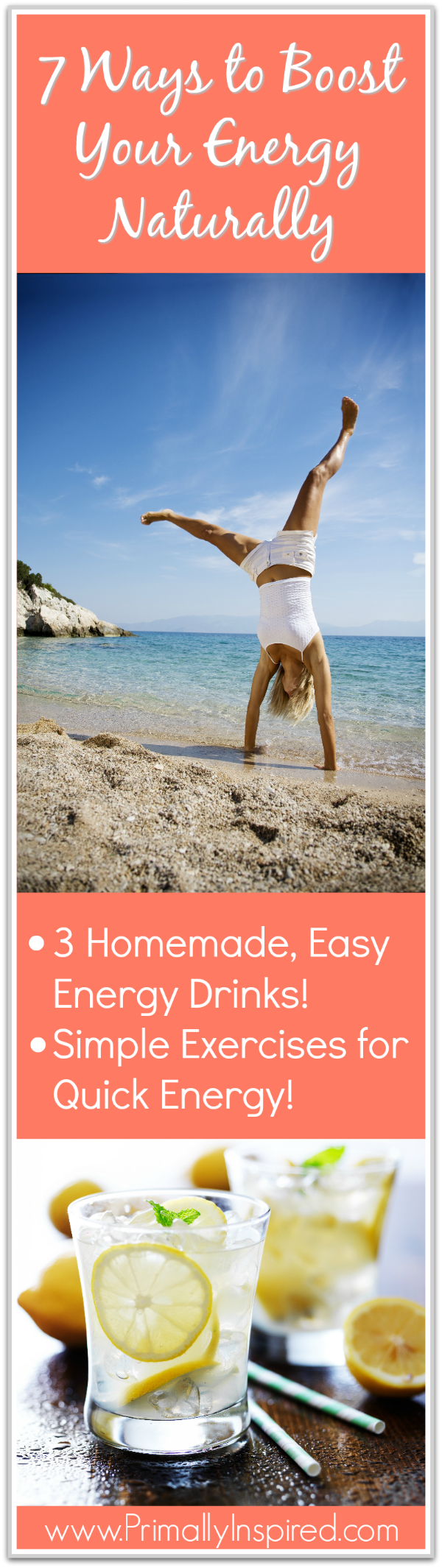 Get more energy naturally! Here's 7 natural energy boosts to increase your energy quickly when you're tired using easy, natural energy drink recipes, movement and harnessing the power of the mind.