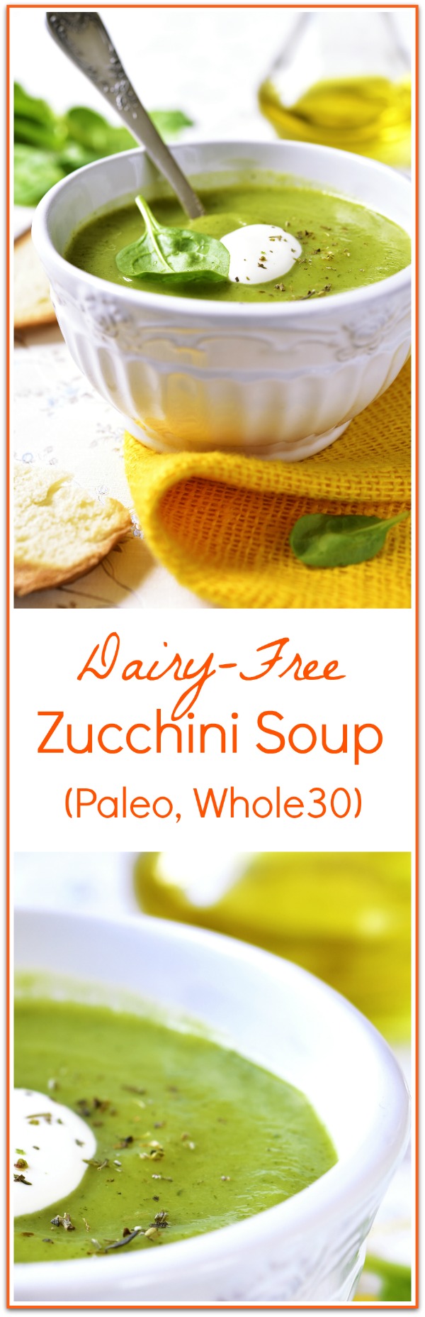 Dairy Free Zucchini Soup (Paleo, Whole30) - so creamy you won't believe it doesn't have dairy!