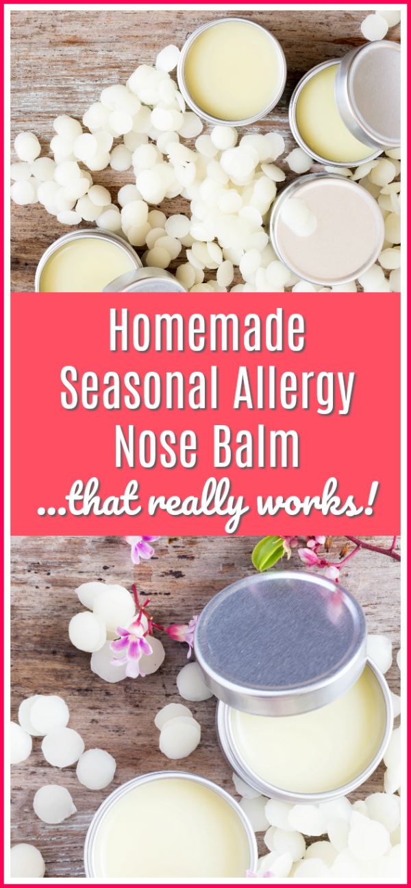 This homemade seasonal allergy nose balm really does work - I put it on before bed and wake up with no congestion!