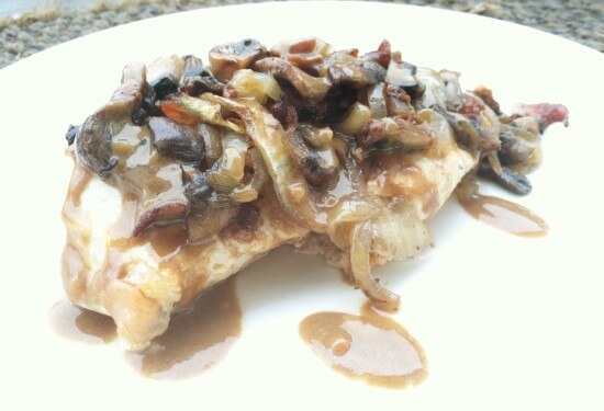 Bacon Mushroom Smothered Chicken with Tangy Honey Mustard Sauce