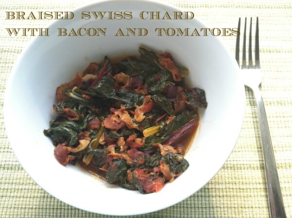 Braised Swiss Chard with Bacon and Tomatoes