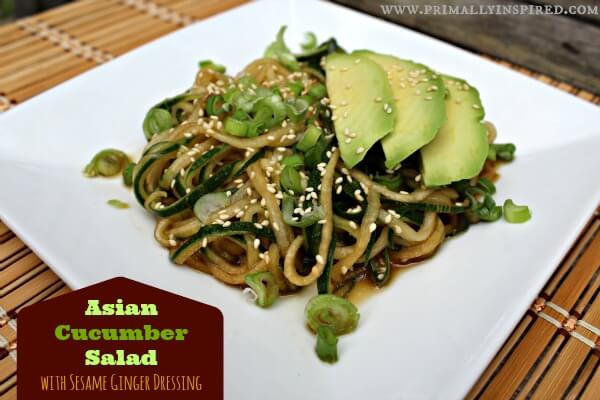 Asian Cucumber Salad with Sesame Ginger Dressing