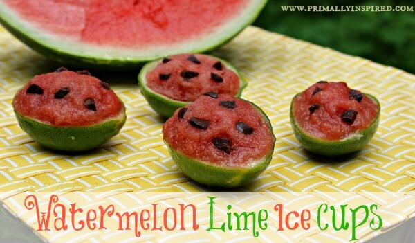 Watermelon Lime Sorbet and Ice Cups