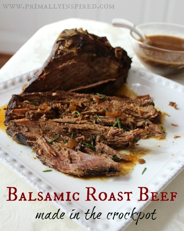 Slow Cooker Balsamic Roast Beef (crockpot, paleo, whole30)