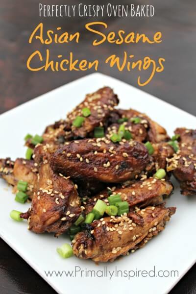 Crispy Oven Baked Chicken Wings - Asian Sesame PrimallyInspired.com