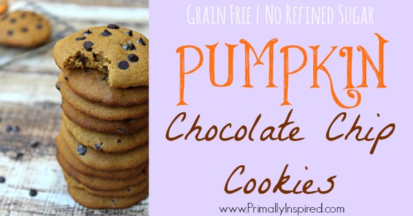 Pumpkin Chocolate Chip Cookies from Primally Inspired (Grain Free & Paleo)