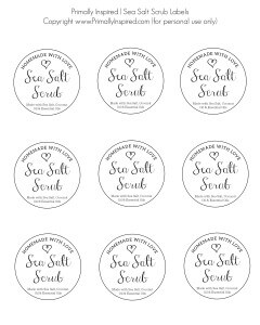Sea Salt Scrub Free Printable Labels By Primally Inspired
