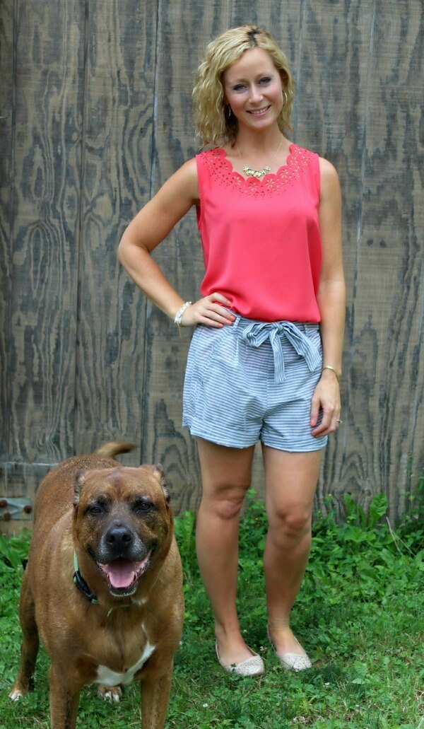 July Stitch Fix Review - Papermoon Magguie Lasercut Detail Blouse and Skies Are Blue Enna Short