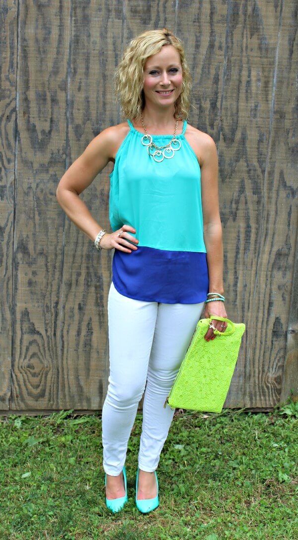 July Stitch Fix Review - Papermoon Marciela Halter Top and Street Level Kala Crochet Clutch