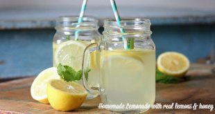 This is the best homemade lemonade recipe using real lemons and honey - so simple & refreshing!