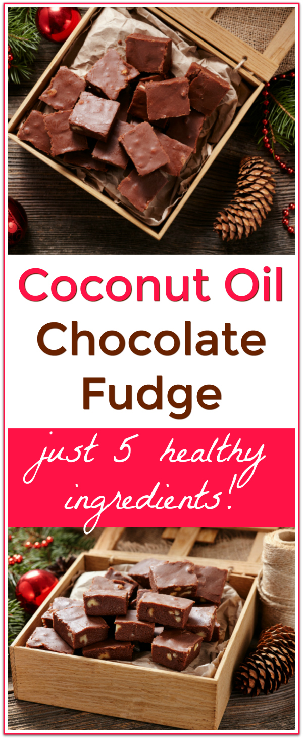 Healthy Coconut Oil Chocolate Fudge Recipe - just 5 ingredients and 5 minutes to make! Keto, Paleo, Vegan, Gluten Free