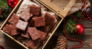 Healthy Coconut Oil Chocolate Fudge Recipe - just 5 ingredients and 5 minutes to make!
