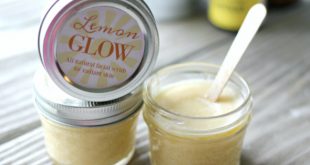 DIY Lemon Face Scrub with free printable labels. This recipe gives you the smoothest, glowing skin!